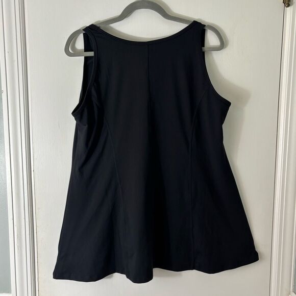 Any Age Activewear 2X black anti muffin top tank with wide sweep - Picture 3 of 7